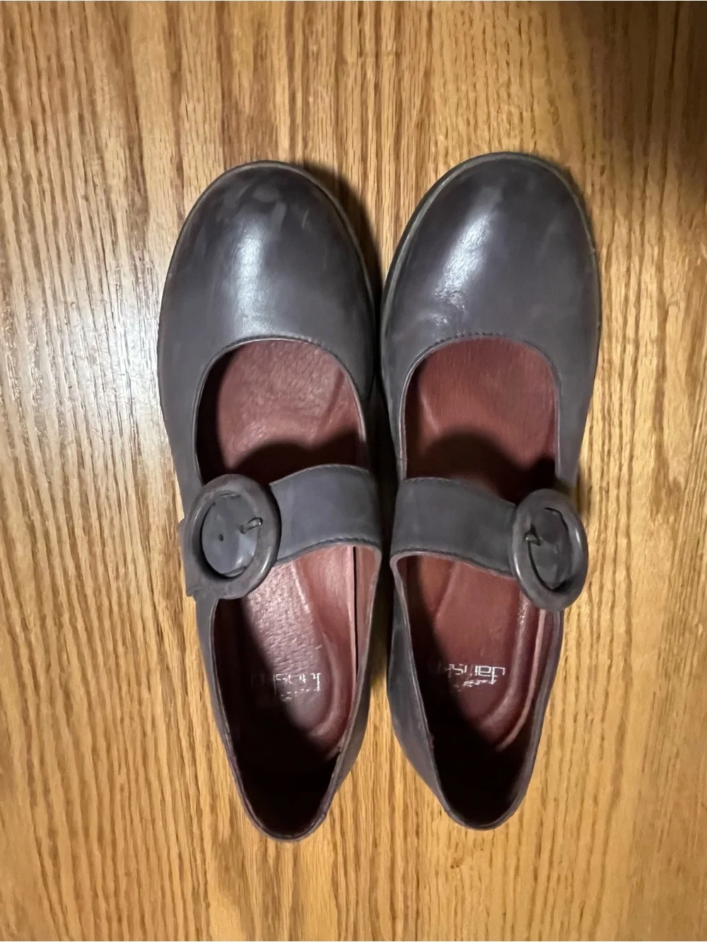 Dansko Brandy Shoes Size 6.5/37 Purple Leather Mary Janes Block Heel Comfy
